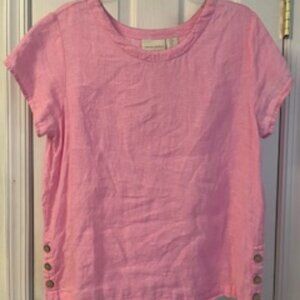 Cynthia Rowley 100% Linen Pink Top - Size M